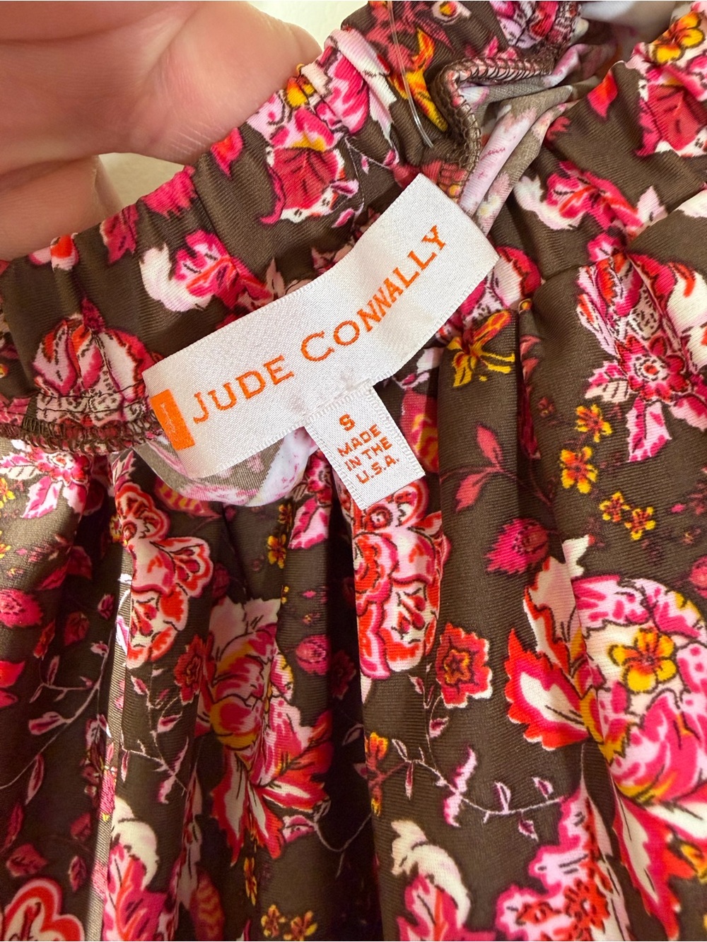 Jude Connally Floral Ruffle Strap Tank Top Brown Pink Cottagecore Boho - Picture 4 of 5